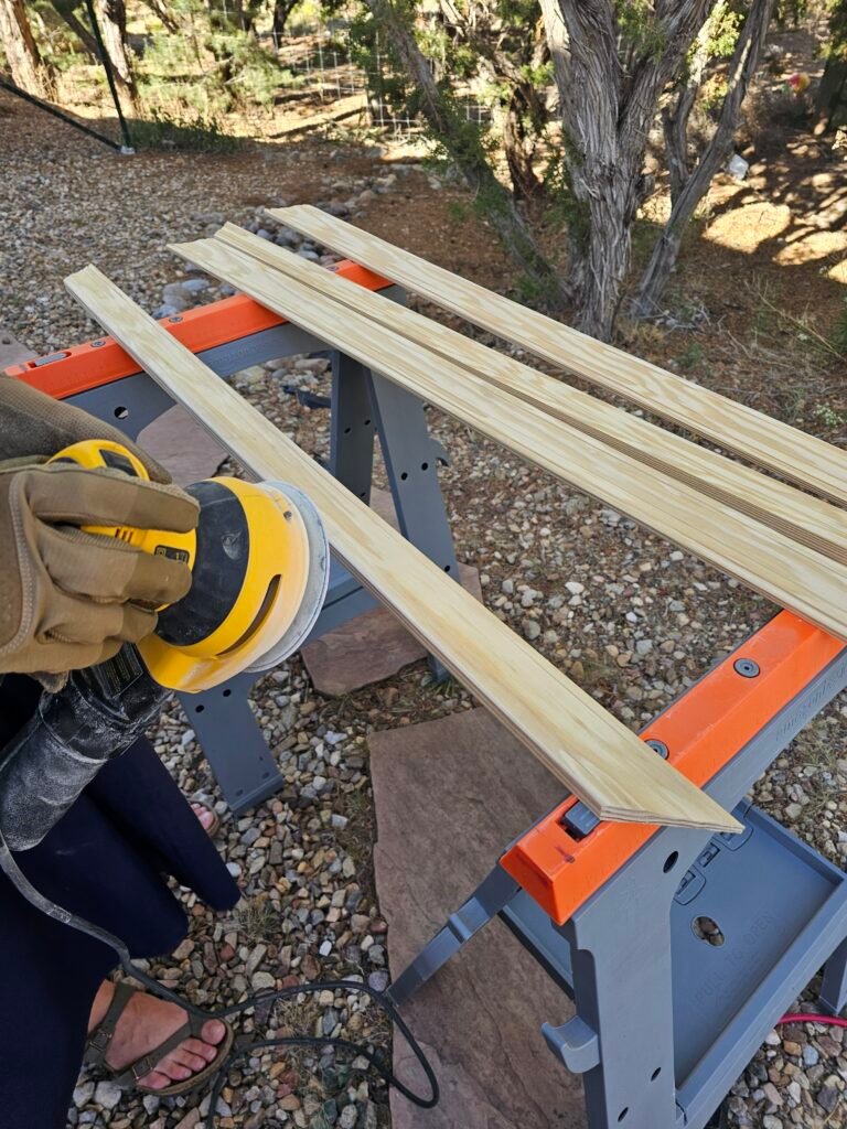 Sanding the frame