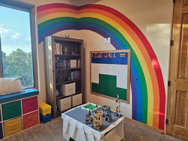 Designing a DIY Rainbow Wall Mural for Our Playroom
