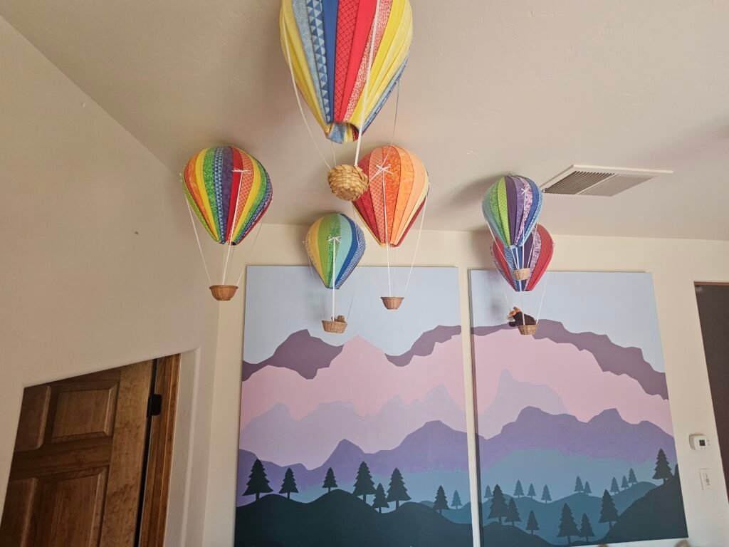 Finished hot air balloons