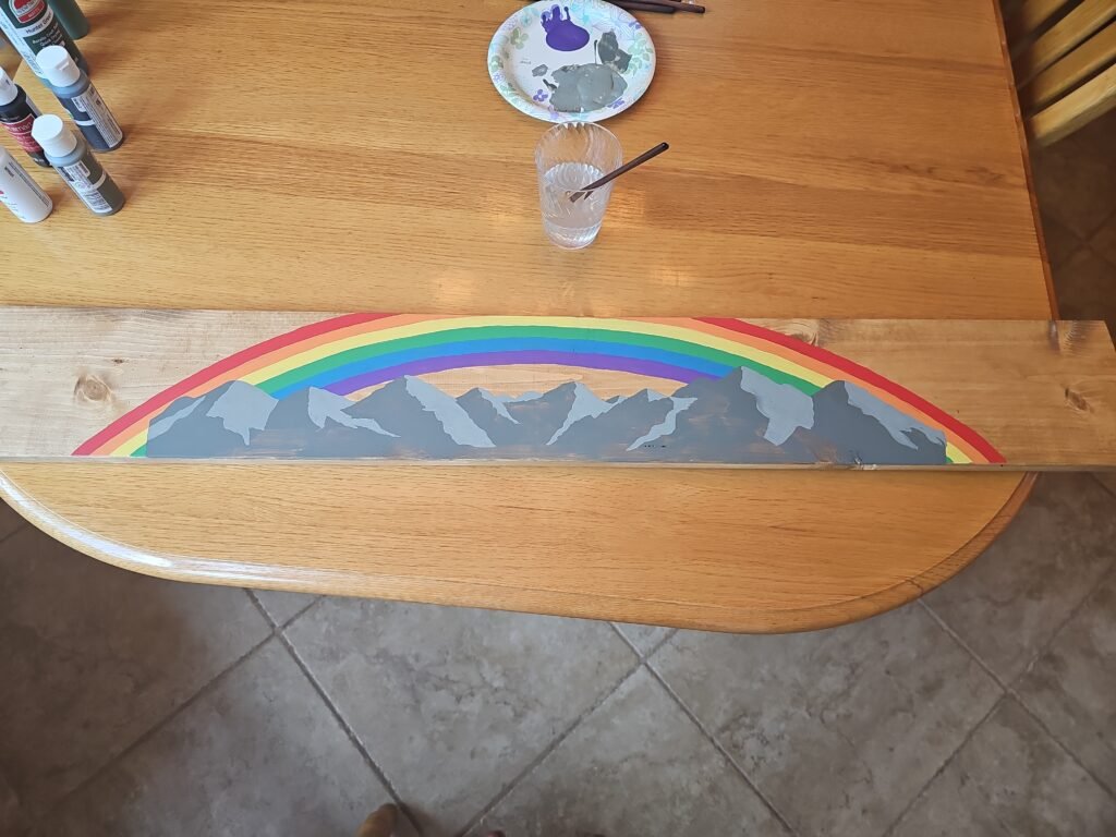 My second step painting the mountains