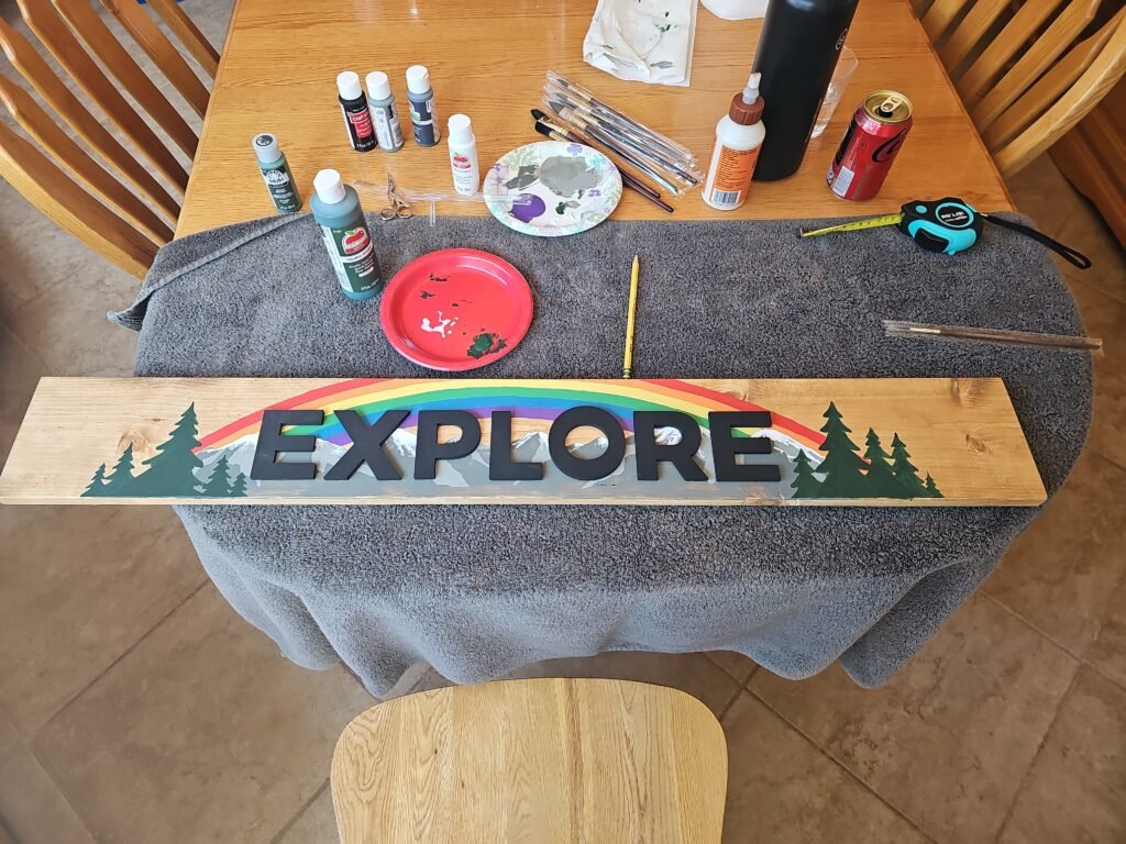 Painting the trees - first step